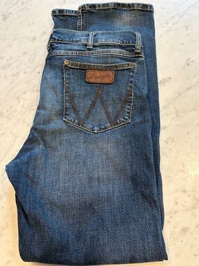 Men’s Wrangler Retro Slim Straight, stretch blue jeans, 36x34